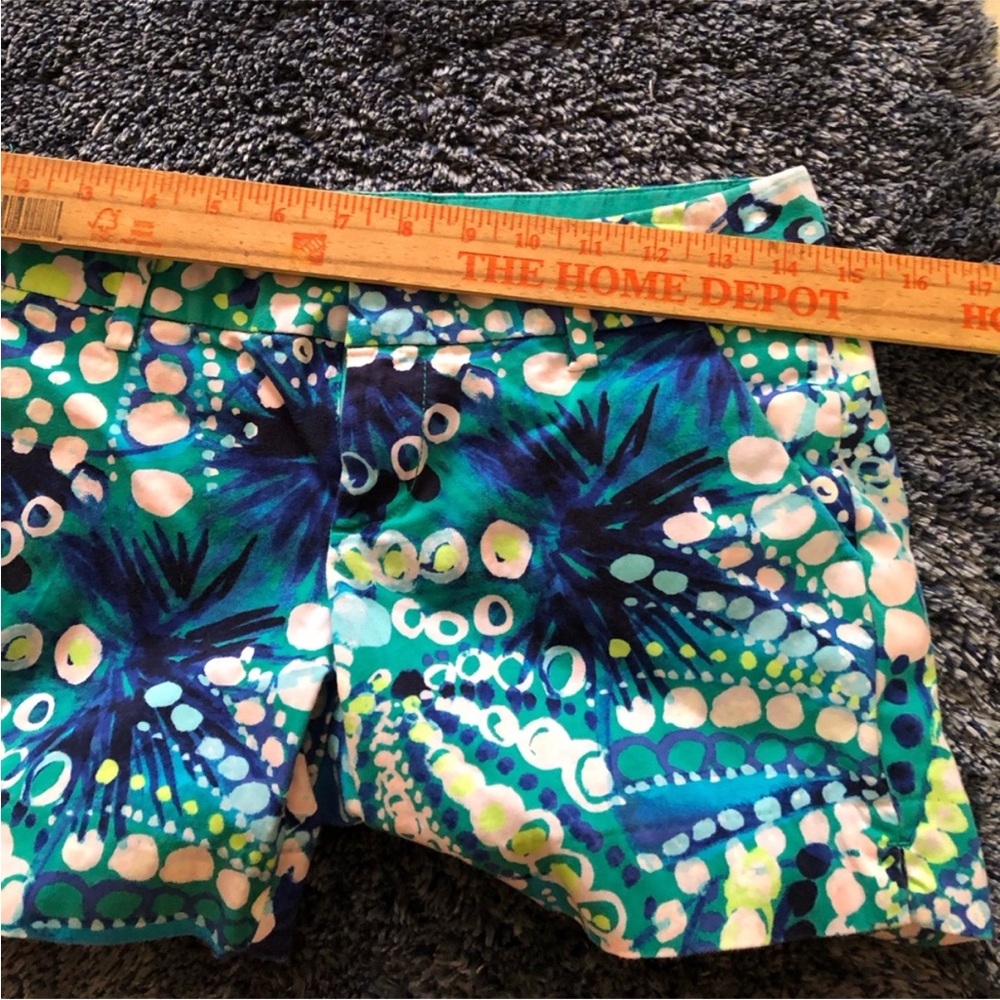 Lilly  Pulitzer Blue and Green Women's Shorts - Picture 4 of 8